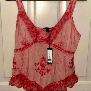 Romeo & Juliet Couture Red and Pink Camisole